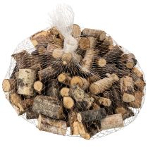 daiktų Dekoratyviniai beržo medžio gabalėliai su žieve rankdarbiams, 3 cm, 300 g