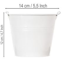 daiktų Balti skardiniai kibirėliai Ø14cm, aukštis 12cm, 6 vnt.