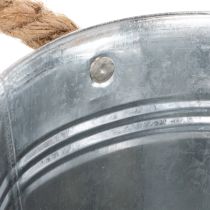 daiktų Blizgus metalinis kibiras su virvinėmis rankenomis, Ø16cm