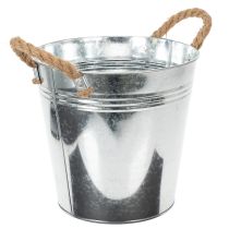 daiktų Blizgus metalinis kibiras su virvinėmis rankenomis, Ø22cm