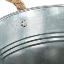 daiktų Blizgus metalinis kibiras su virvinėmis rankenomis, Ø25cm