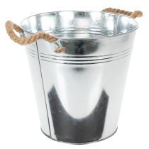 daiktų Blizgus metalinis kibiras su virvinėmis rankenomis, Ø25cm