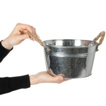 daiktų Blizgus metalinis dubuo su virvės rankenomis, Ø22 cm