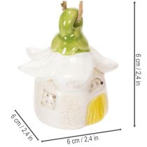 daiktų Pakabinamos dekoracijos gėlės keraminiai fėjų nameliai kaip dekoracija pakabinimui 6 cm 6 vnt.