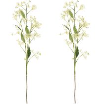 daiktų Dekoratyvinė obels žiedo šakelė kaip dirbtinė gėlė šviesiam svetainės akcentui, kreminės spalvos, 108 cm, 2 vnt.
