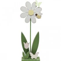 Gėlių puošmena su bite, medinė puošmena pavasariui H56cm