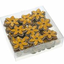 daiktų Gėlės ir bitės, skirtos išbarstyti oranžinę medinę pabarstyti dekoravimo spyruoklę 36 vnt