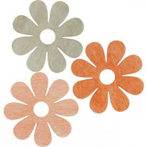 daiktų Gėlės oranžinės, abrikoso, rudos spalvos išbarstyti dekoravimo medienai 72 vnt.