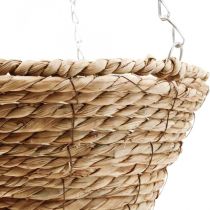 Gėlių krepšelis pakabinamas krepšelis Pakabinamas krepšelis augalų krepšelis šiaudų Ø30cm