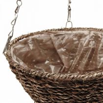 Gėlių krepšelis rudas pakabinamas krepšelis pakabinamas krepšelis augalų krepšelis Ø25cm