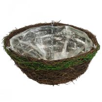 daiktų Pakabinamas krepšelis rudas pakabinamas krepšelis augalų krepšelis vynmedžiai samanos Ø31cm