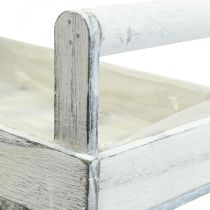 daiktų Gėlių dėžutė Shabby Chic augalų dėžutė medinė balta 38/31cm rinkinys iš 2