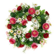 Gėlių vainikas su Bellis Pink-White Ø30cm