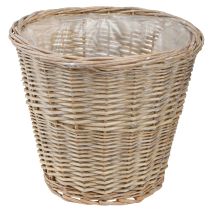 daiktų Gėlių vazono krepšelis gluosniai natūralios pilkos/baltos spalvos H26cm 2vnt