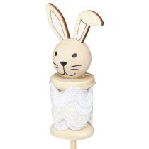 daiktų Flower Stick Rabbit Wood Natural, Ruda, Balta L32cm 8 vnt