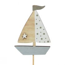 daiktų Gėlių kamščių valtis burlaivio apdaila medžio spalvos 5,5x8cm 12 vnt