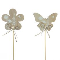 daiktų Gėlių kamštis medinės drugelio dekoratyvinės gėlės 9cm 12vnt