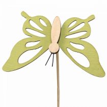 Gėlių kamštis drugelis deko medienos spalvos 8,5cm 12vnt
