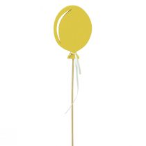 Gėlių kamštelių puokštės puošmena torto viršus balionas geltonas 28cm 8vnt