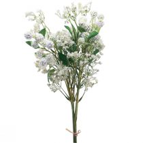 Dirbtinių gėlių puokštė šilko gėlės uogų šakelė balta 48cm
