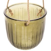 daiktų Stiklinis gėlių vazonas / pakabinamas žibintas, violetinis / žalias, 14 cm, 2 vnt.