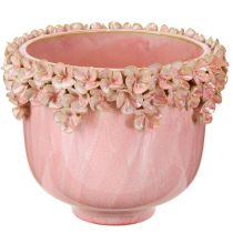 daiktų Keraminis vazonas su gėlių kraštu Rožinė Ø19cm H16,5cm