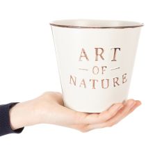 daiktų Cinko vazonas, kreminės spalvos, Ø15cm, aukštis13.5cm