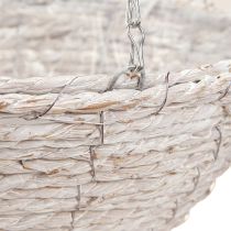 daiktų Vazonas pakabinamas šiaudelis natūralus baltas Ø28cm H15cm 2vnt