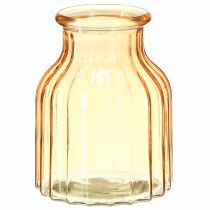 daiktų Gėlių vaza stiklinė oranžinė retro dizaino Ø11cm H14.5cm 2vnt