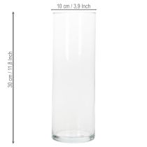 daiktų Gėlių vaza, plona stiklinė cilindro formos, gali būti naudojama kaip stiklinė arba aukšta dekoratyvinė stiklinė vaza, 30 cm