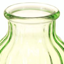 daiktų Gėlių vazos žalia stiklo dekoracija retro Ø11cm H14,5cm 2vnt