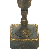 Grindų vaza metalinė aukso pilka vaza antikvarinė išvaizda Ø15.5cm H57cm