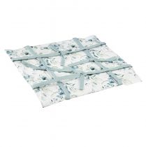 daiktų Duonos krepšelis, audinys, eukaliptas, laikymo indas, balta, žalia, medvilnė, dekoracija, 20x20x7cm