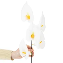 daiktų Dirbtinė kalija su geltonais kuokeliais, dekoratyviniais žiedais, 35 cm, 10 vnt.