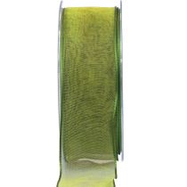 daiktų Šifono juostelė organzos juostelė dekoratyvinė juostelė organza žalia 40mm 20m