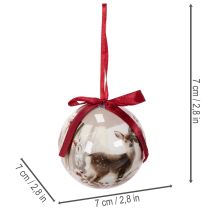 daiktų Kalėdinis žaisliukas su elnio motyvu ir juostele pakabinimui, 7 cm, 4 vnt.