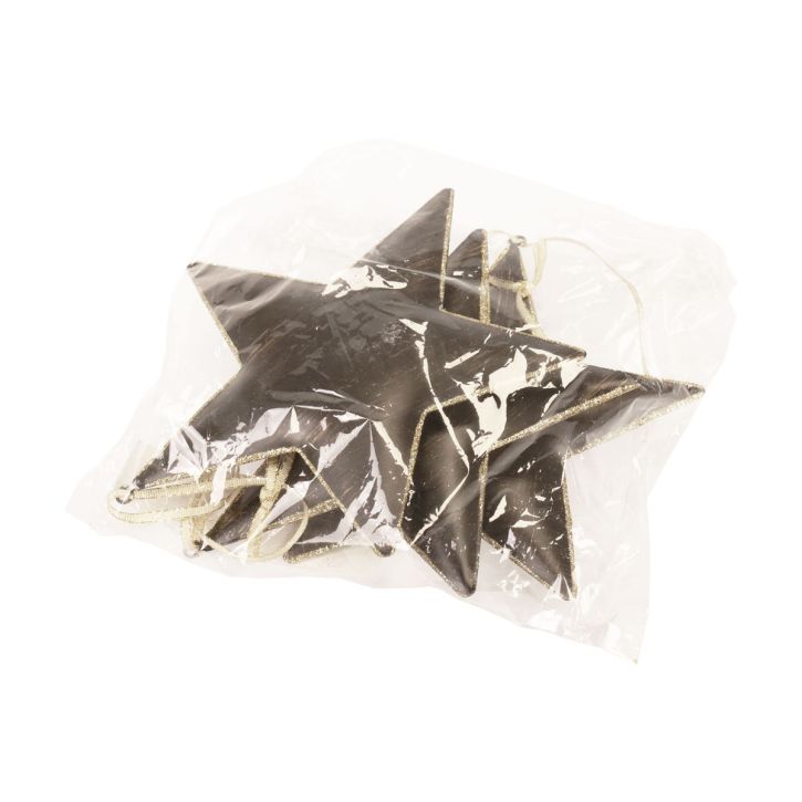 daiktų Eglutės puošmena puošmena žvaigždė metalas juodas auksas Ø15cm 3 vnt