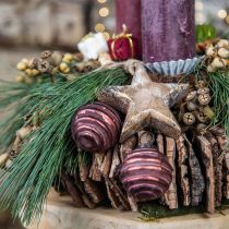 Eglutės papuošalai vintažiniai kalėdiniai papuošimai stiklas Ø5cm 9vnt