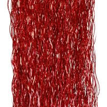 Kalėdų eglutės puošmena Kalėdinė, banguota blizgučiai raudona blizganti 50cm
