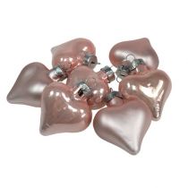 daiktų Mini stiklinės širdelės rožinės spalvos 4cm 12 vnt