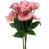 Kalėdinė rožė, gavėnios rožė, čemerys, dirbtiniai augalai rožinė L34cm 4vnt