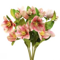 daiktų Elegantiška rožinių kalėdinių rožių puokštė – 35 cm 6 vnt.