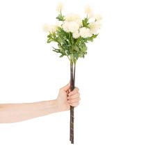 daiktų Dirbtinė chrizantema, kreminės baltos spalvos puokštė, dekoratyvinė šakelė, didelė 56 cm, 4 vnt.