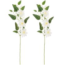 daiktų Dirbtinė klematis šakelė su žiedais elegantiškai ir nereikalaujančiai priežiūros dekoracijai, 81 cm, 2 vnt.
