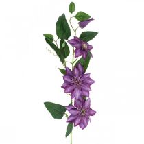 Dirbtinis klematis, šilkinė gėlė, dekoratyvinė šakelė su klemačio žiedais violetinė L84cm
