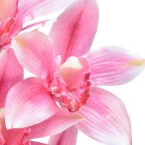 daiktų Cymbidium dirbtinė orchidėja 5 žiedai rožinės spalvos 65cm