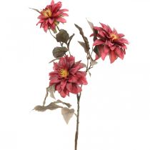 Dirbtinė gėlė jurgina raudona, šilkinė gėlė ruduo 72cm Ø9 / 11cm