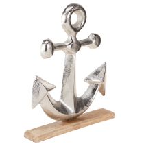 daiktų Dekoratyvinis inkaro metalo mediena natūralaus sidabro 25,5x5,5x31cm