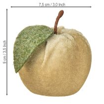 daiktų Dekoratyvinis obuolių velvetas su lapais rudai geltonas Ø7,5cm A9cm 9 vnt.