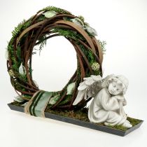 daiktų Memorialinė figūrėlė miegantis angelas pilkas 16cm 2 vnt